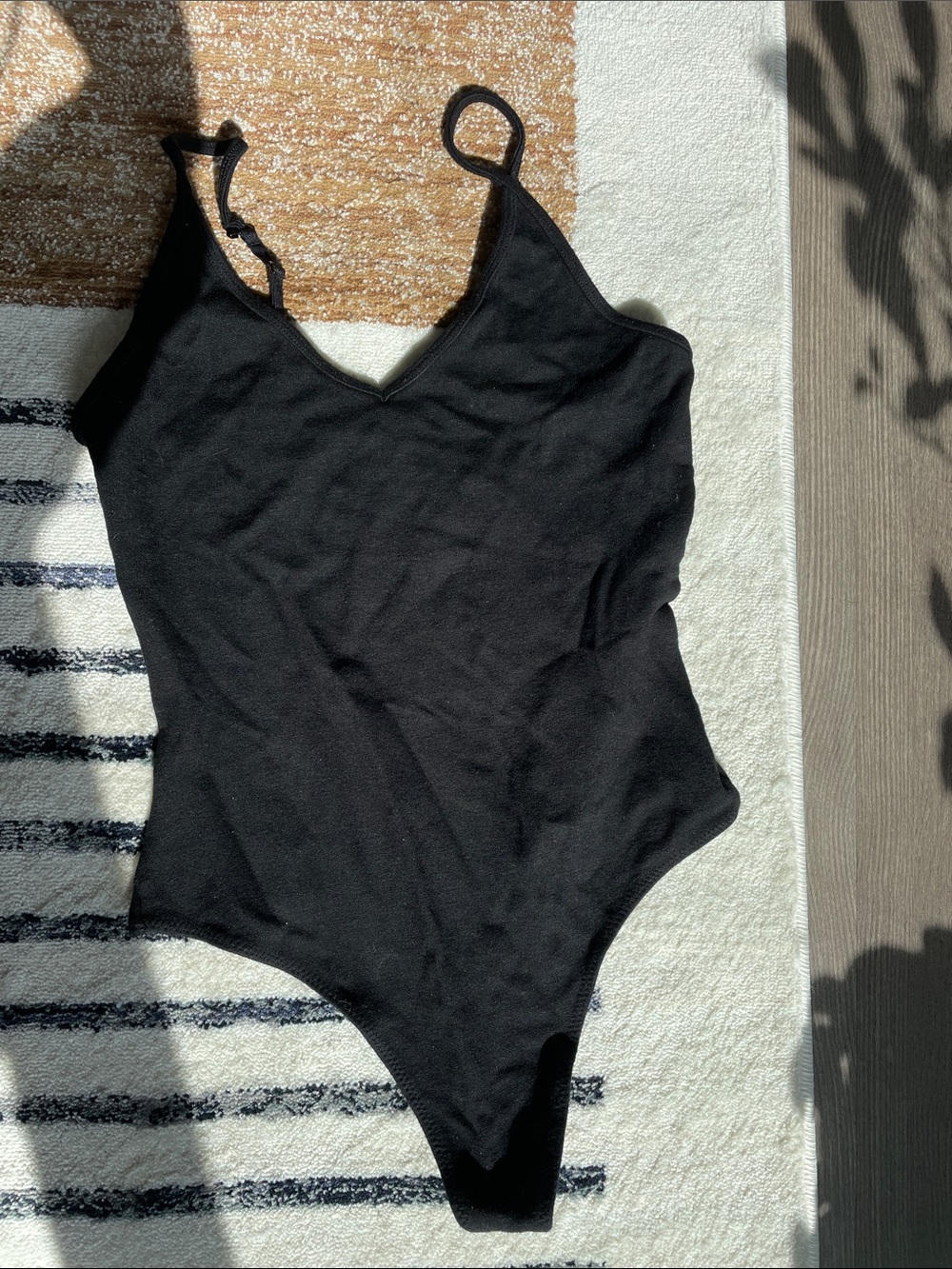 Aritzia Black V-Neck Bodysuit